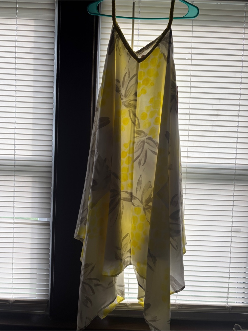Merona Yellow Floral Handkerchief Hem Cami